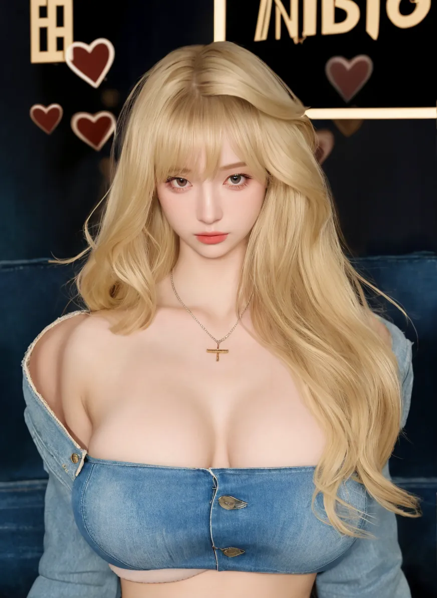 1girl, (Blue Eyes), happy face, ((Sana Minatozaki)), wide hips, Big Boobs, big ass, (Best Quality, 8k, Masterpiece: 1.3)) ) , Clear Focus: 1.2, Perfect Body Beauty : 1.4, Slender Abs: 1.2, Wet Body: 1.5, Highly detailed face and skin texture, detailed eyes, double eyelids, (long blonde hair), (tanktop and [Hot Pink jacket]), (shorts jeans and belt), (sneakers), standing posing for the camera, in a modern living room with neon lights