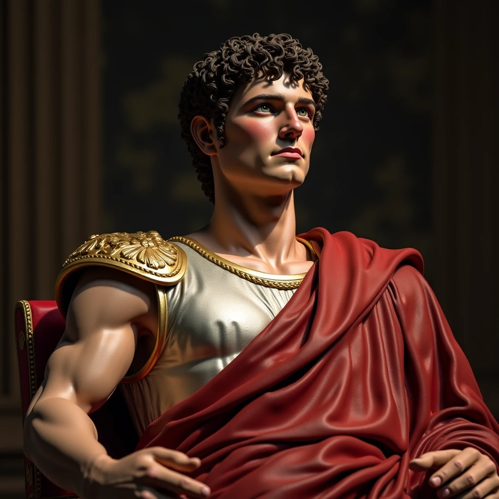 Emperor Julius Caesar Realist painting style in the Roman Empire