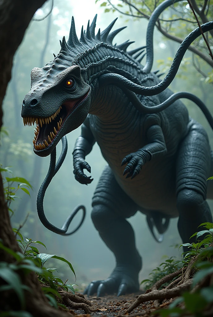 Venom that merges with a dinosaur