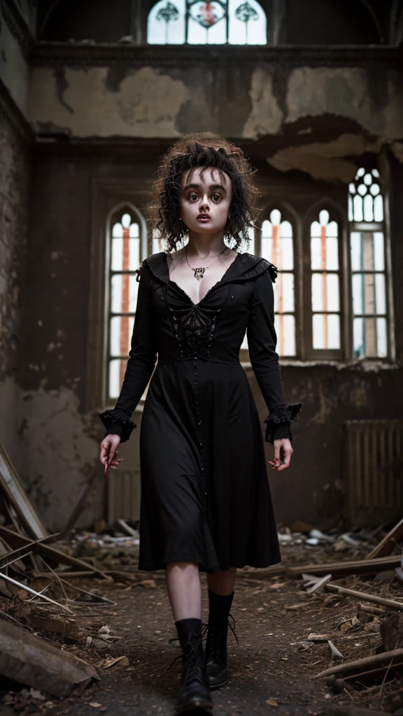 Wednesday fom the addam's family, 8 k, extremely detailed, kurt roesch, grimdark, --s 195, --c 13