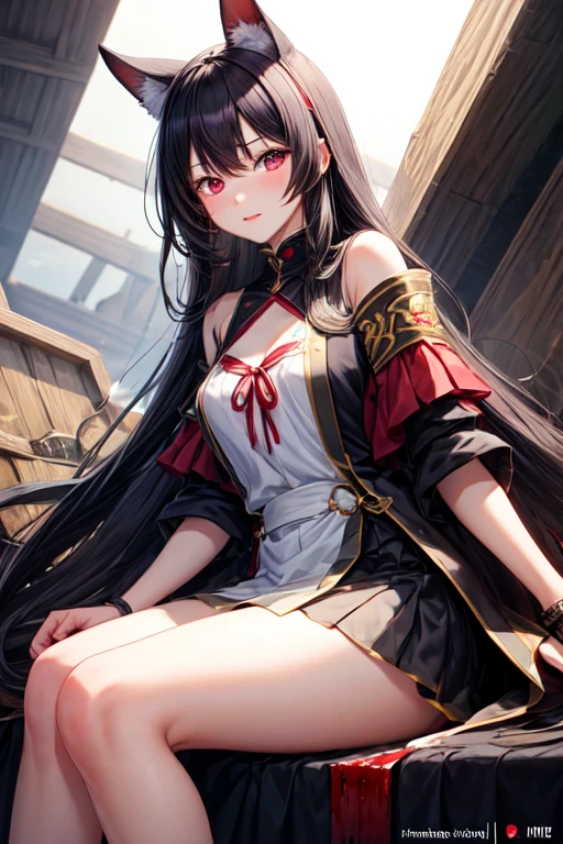 Highest quality、Highest quality、Masterpiece、girl((Metal body,Age 25、as soon as、Highest Bust、Medium Bust、Wide open chest、Red glowing eyes、Black Ear、Red Mesh、Disheveled Hair、Loincloth、thin、The best valley、Open chest、Red Cape、hair ornaments、Full body view、White short-sleeved hoodie、White trousers、Ruby Necklace、No underwear、hat,Intoxication、Sit on a chair、Crossing your legs))、high quality、Beautiful Art、background((night、Red room、Cool chair,Cool chess board、table、red wine))、flight、Flying Debris、Depth of text、movie、Visual Arts、Perfect Art、8K、Genuine、Special Angles