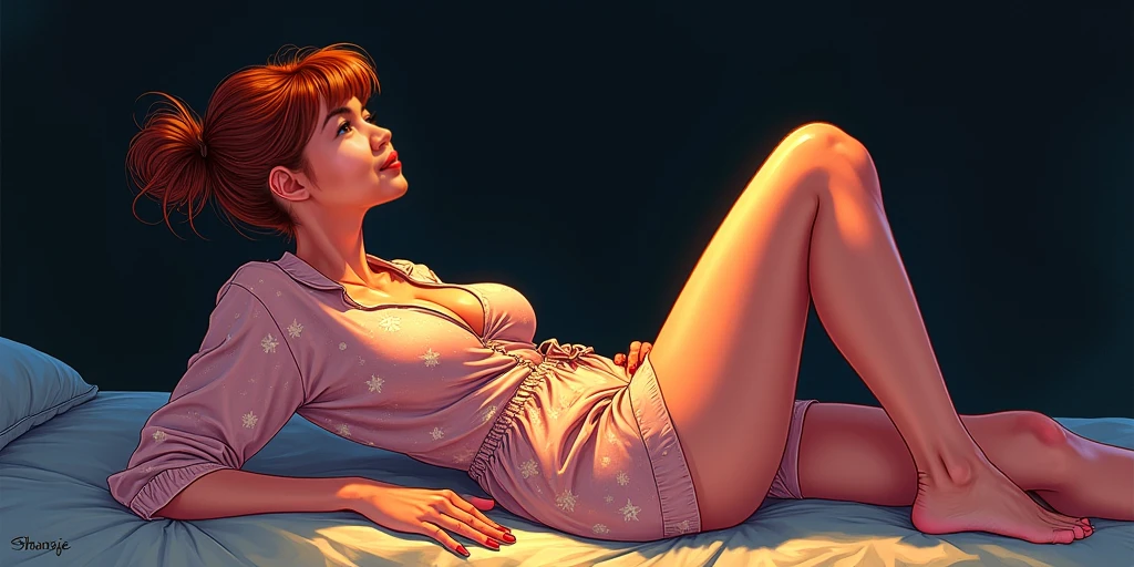 (high-quality, high-definition, high-resolution),ultra Realistic,high angle view,a FULLY NAKED A stunningly delicate face beautiful Malay hijab woman closed eyes, laying head on pillow and body on the bed in a room,full body shot ,hairy pussy, spreading her legs, straightened her legs down, extra tanned skin,