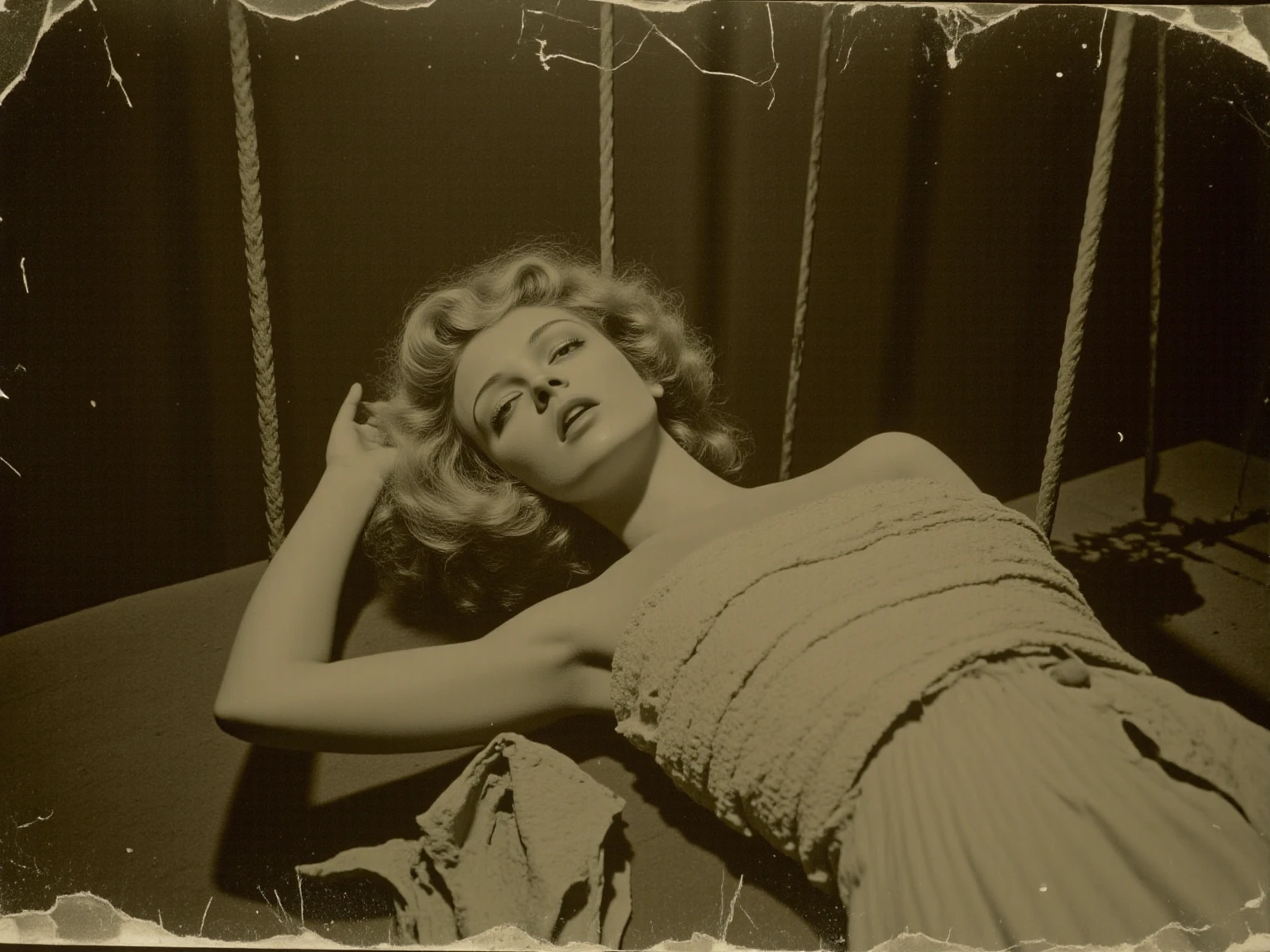 a woman seated on a box in an elegant and sophisticated manner, black and white photographic print,by Helmut Newton on Hasselblad 500c, ilford 3200 black and white, cinematic lighting, cinematic composition, dramatic shadows, high contrast, moody atmosphere, beautiful detailed eyes, beautiful detailed lips, extremely detailed face, long eyelashes, elegant dress, candid pose, shallow depth of field, natural and realistic, high resolution, 8K, best quality, intricate details, photorealistic, professional photography, dramatic lighting, high contrast, chiaroscuro lighting,