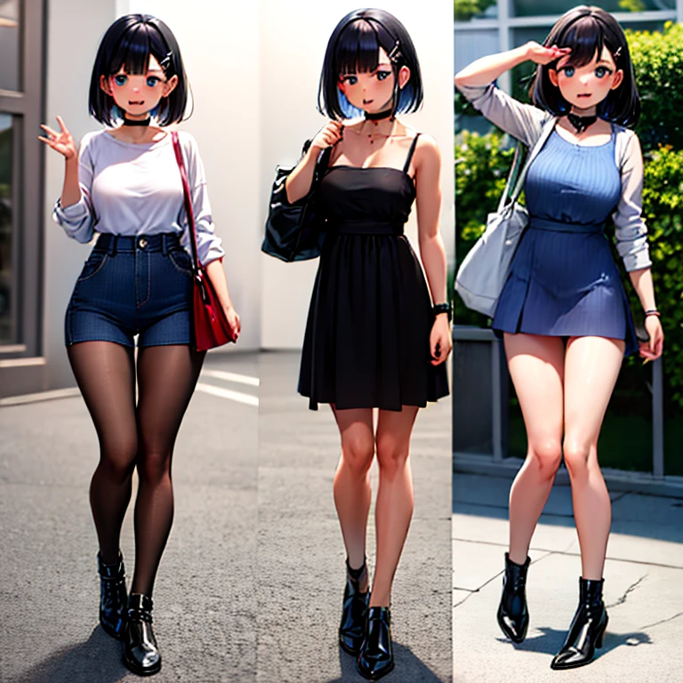 (solo), 1 skinny girl standing, large breasts, bursting breasts, (cleavage), short torso, (skinny too narrow waist), (skinny long legs), BREAK, (short dirndl), (too short skirt), thigh gap, stiletto heels, BREAK, nose blush, orgasm