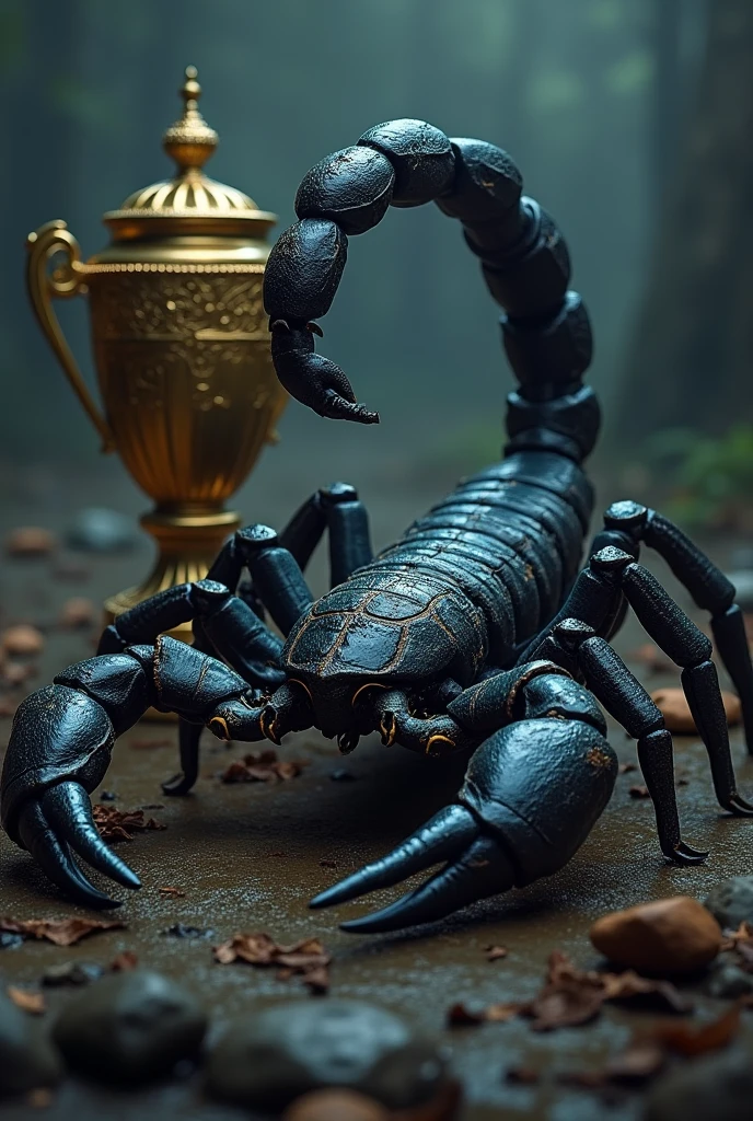 (Realistic:1.5) EdobScorpion, still life, brown hair, arthropod girl, skull, smile, fish, sand, yellow background, web address, day, machinery, <lora:EdobScorpionArtistic_XL_v1.0:0.8>