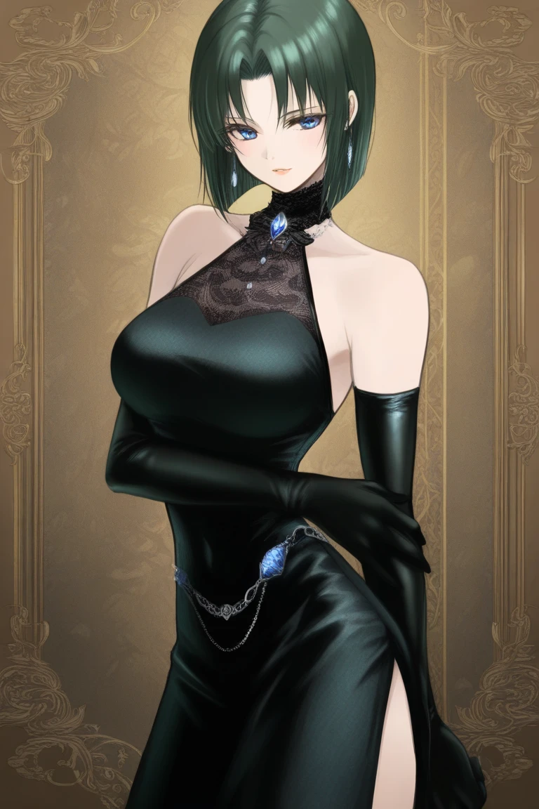 Cheveux courts, long dress, chiffons noirs, tomboy, cheveux noirs, maquillage, Goth, verre,sein moyen, christian, Croix latine, seul, forest, full clothed, victorian cloths, Jupe longue, marche, portait, corps entier, black lips,Elegante, sofisticado, con clase, elegante y altivo pero gentil, caritativo, affectionate and warm. Vivika es una mujer bien adaptada y bien educada que tiende a mantener su ingenio sobre ella. Vivika fue criada en absoluta riqueza y estima, being educated by the best teachers and learning from the most prestigious schools. Expects absolutely the best of herself, siendo bastante meticulosa en casi todo lo que hace, ya sea al hablar o tener la postura correcta al estar de pie. Para los que no la conocen bien, puede parecer arrogante, mojigata, estirada y hasta "perra", pero para los que la conocen es una mujer bienintencionada, sencilla, con mucho amor para dar y refinada. sabores.