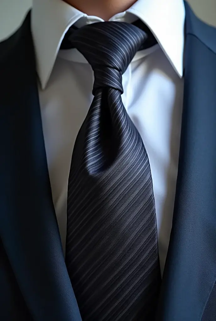 Create a tie knot and let the whole tie be visible