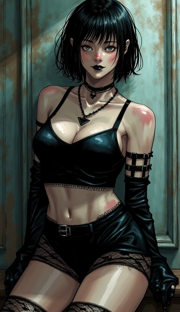 Sexy Lisbeth Salander, cleavage, stunning, beautiful face, highest quality, 4k, half body shot