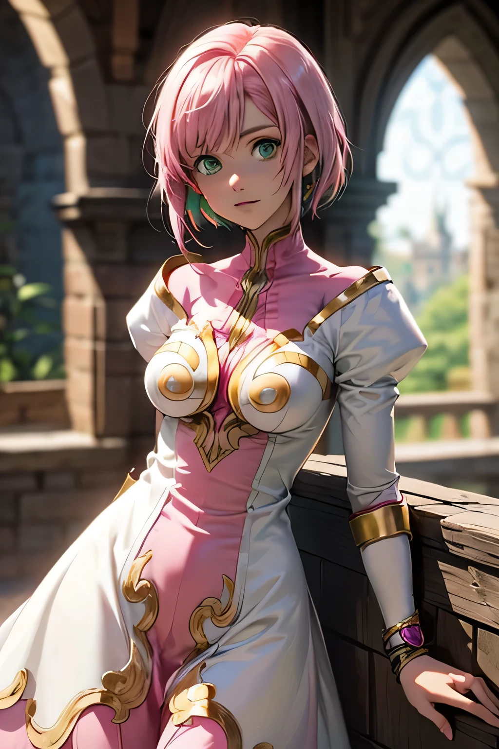 (((best quality))), (((high resolution))), (((masterpiece))), ((ultra-detailed)), (illustration), ((an extremely delicate and beautiful)), ((super detail)), (((20 years old))), ((adult)), (((tall))), gleaming skin, shiny body, breast focus, ((((ultra-huge breasts)))), elegant smile, ((big round eyes)), cute eyes, drooping eyes, two hands, five fingers, no extra hands, two legs, slender legs, ((biopunk)), ((metallic cloth)), (android), gynoid, delicate metal decorations, (medium length hair), (hair shorter than shoulder), braid, (see-through), mini skirt, (shining brightly), outdoor, daytime, city, (pink blond), (super heroine), (cheerleader), ((metallic blue)), (slimy shining), (spread legs), camel toe, sit with legs stretched out, soaking wet, pussy juice, ((topless)), erotic, seductive, nsfw,