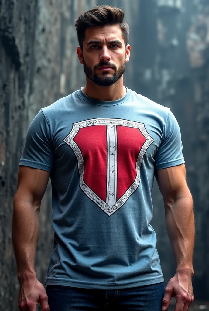 male, white, french muscular, green eyes, Light skin, small beard, hunter eyes, white in warm vibrant colors, tattoos, muscular, hairy body , 30 years old , a raised arm, brazos super muscular ,beefy fat , big super hairy body , chubby, Profile, Bear gay, chubby, male years, (((in tight white boxer ))), Red and Metallic Gold Avengers Logo Print Tank Top,above the house fashion cute pretty, gran nitidez, super nice , cuerpo completo claro, claridad, nitidez, ojos perfectos , super guapo y peludo