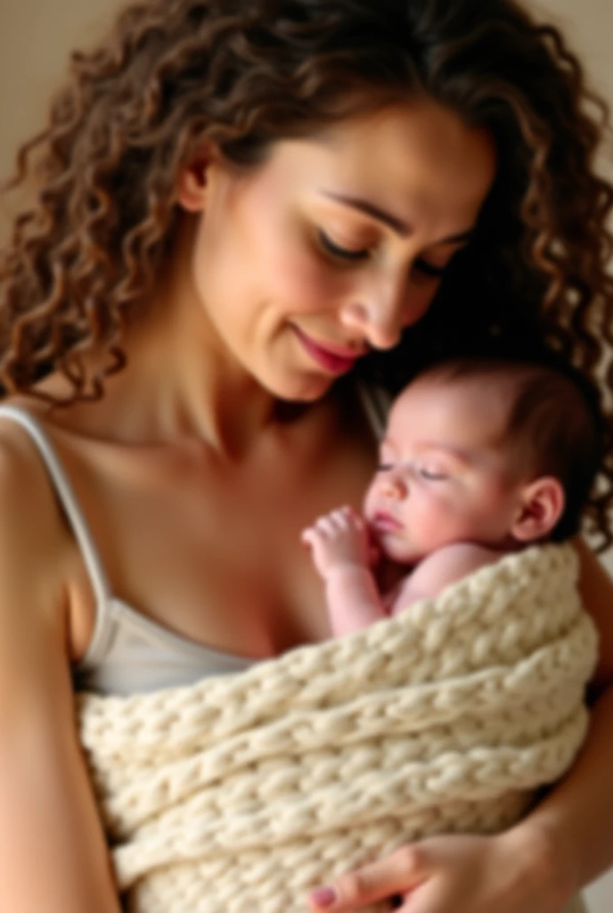 (YES SFW), A brown-skinned woman finds herself fused with a mountain, creating a surreal and emotional scene. The woman, covered with a multicolored mantle of the earth, cries copiously while holding a newborn baby in her arms. The baby also cries, obviously starving since he can't suck his mother's milk.
Woman's body blends seamlessly into the mountainous backdrop, creating a powerful and poignant image. Her tears stream down her face, mixing with the earthy hues of the landscape. The baby, wracked with sobs, reaches towards her breast, symbolizing the deep yearning for nourishment and connection that exists between mother and .
The colors used in the painting reflect the rich tones of the earth, with shades of brown, green, and blue evoking the natural world. The woman's coat is painted in bold, swirling patterns, mirroring the dynamic energy of the landscape. The overall effect is one of intense passion and sorrow, capturing the raw emotion of a mother's love for her.
compositing: The composition of the painting is designed to create a sense of movement and energy, with the woman's body curving forward, as if suspended in the air. The baby is in the center of the image, surrounded by the Woman's arms, who hugs him tightly. The mountain stretches behind them, soft and undulating, like a great snake protecting them.
Lighting: The lighting of the scene is designed to highlight the texture and shape of the woman's body and the mountain. Dynamic lights and shadows create an effect of movement and energy, as if the scene was animated by the passion and pain of the woman.