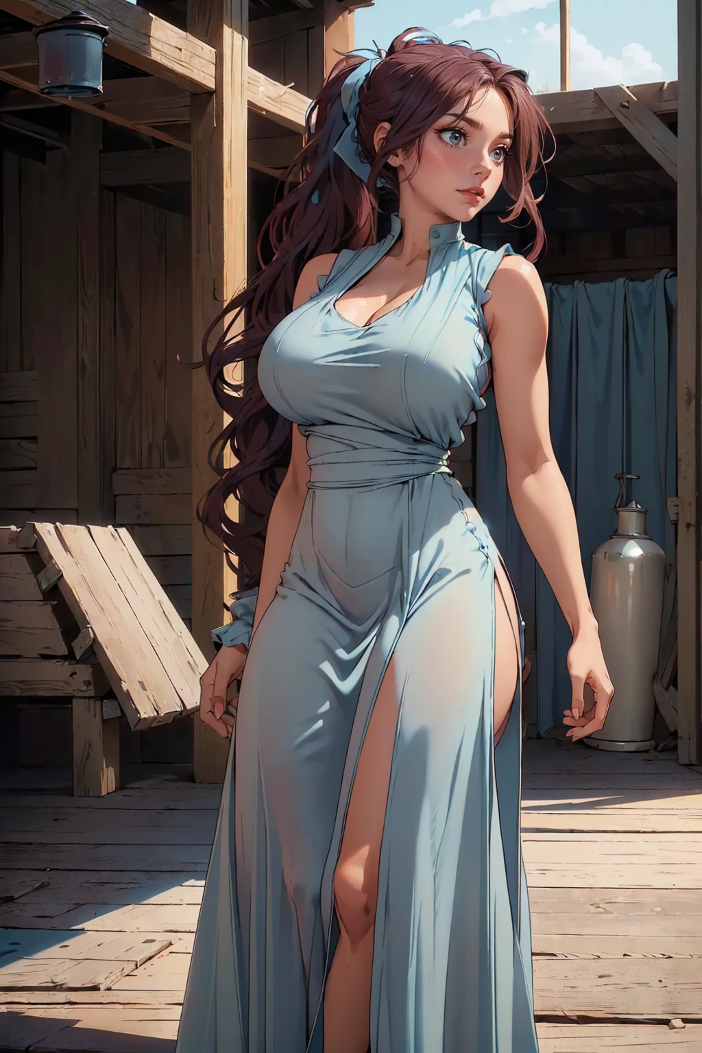 masterpiece, absurdres, orihime, 1girl, solo, smiling, mature female, wearing indian saree, saree, looking at viewelling petals), perfect composition, detailed lips, big breast, beautiful face, body proportion, blush, (pink lips), orange hair, opened hair, blue-eyed, soft gaze, super realistic, detailed, photoshoot, realistic face and body, full body picture, 16k, at a flower garden