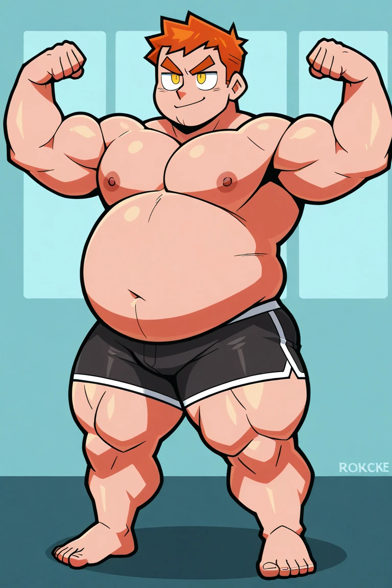 nsfw、((Completely ))、Japanese men、((Bald uncle)), 1 person, (Highest quality:1), Thinning hair, Tilt your head, (50 years old), (Middle-aged obesity:1), Frowning, sunlight, ((Lots of sweat)), alone, Thick legs、penisなpenis))、Shooting from the side、Right edge of the screen、Are standing、