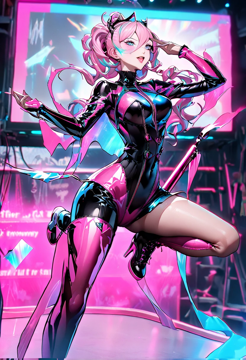 Rubber, Corset, Red Collar, ((Top Quality, Masterpiece: 1.3)), Beautiful Woman with Perfect Figure: 1.1, Glamorous Figure, Overflowing Breasts, Tightly Squeezed Waist, (Seductive Buttocks), Wet Body: 1.5, Very Detailed Face and Skin Texture, Detailed Eyes, (photorealistic:1.4), bokeh, from below, 8k, Best quality, masterpiece