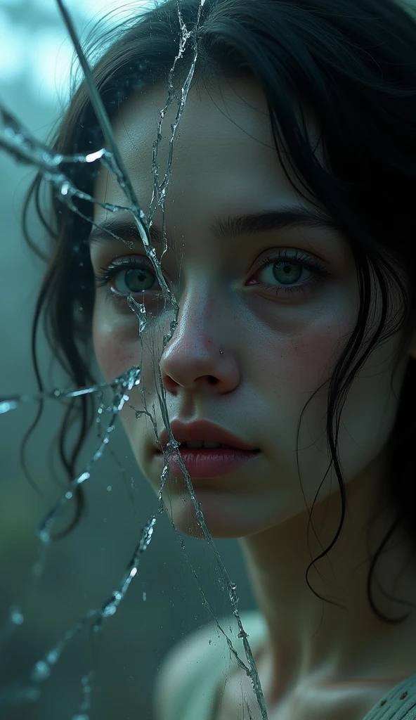 (Best quality,high resolucion,Masterpiece, aerial view:1.20),Ultra-detailed,La femme trentenaire 55ans ,Grandes fusées éclairantes sur le jean, shackles, fouet, Gants noirs, ,maladif,drowning in a swamp,Sombre extase,Exhausting fetish,Dark and gloomy atmosphere,texture granuleuse,retrô, atmosphere,Distorted reality,Melancholy expression on his face,mysterious aura,foggy atmosphere,foggy background,Palette de couleurs subtile,pose provocatrice,Strong emotions,Emergeant des profondeurs du désespoir,piercing gaze,ombres intenses,Plongé dans l'darkness,Uneven terrain,Disturbing atmosphere,Une sensation surnaturelle,Perte d'espace dans le temps et dans l'espace,Un silence étrange.asymmetrical bangs, Rousseur, cheveux courts roses, frange, Rousseur, yeux gris,