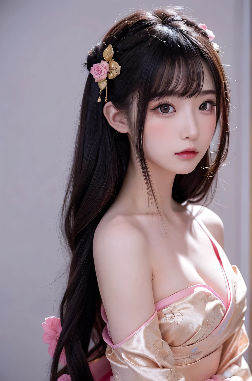 (8k, RAW photo:1.2), best quality, ultra high res,dramatic angle,(fluttered detailed color splashs), (illustration),(((1 girl))),(long hair),(rain:0.9), (Headdress:1.4),There is an ancient palace beside the girl,Hanfu,(Key Points),Color ink painting,(Splash of Color),Splash of Color,(((colorful))),(sketch:0.8) , Masterpiece, best quality, beautiful painted, highly detailed,(denoising:0.6),[splash ink],((ink refraction)), (beautiful detailed sky),moon,highly,detaild,(masterpiece, best quality, extremely detailed） CG Unity 8k Wallpaper，masterpiece，best quality，Ultra Detailed），（Lycoris）. hanfu open v open V-chested clothes Thin silk lace dress , (huge ，cleavage),, white pinkand gren，best qualtiy，tmasterpiece，Ultra-high resolution，（Reality：1.4），RAW photogr，（True skin texture：1.3），（filmgrain：1.3），（Selfie angle），1个Giant Breast Girl，Beautiful eye and face details，tmasterpiece，Best quality at best，，The chest more exposed， detailed hair, bra pink , detail 8k, upper body, lace petticoat