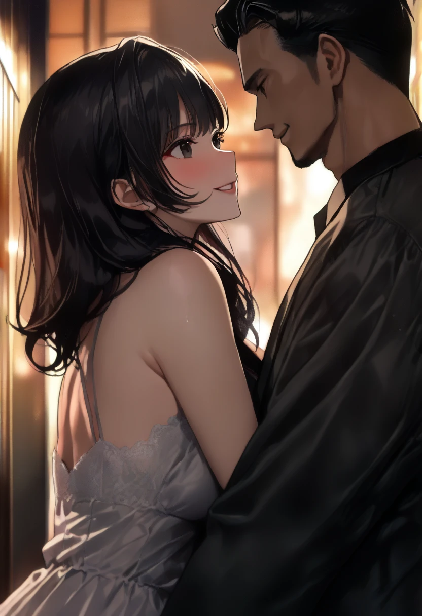 (masutepiece:1.5)、(top-quality:1.5)、(16k wallpaper:1.2)、(Photorealsitic:1.2)、(ultra-detailliert:1.2)、(超A high resolution:1.2)、super-detaild skin、Detailed and clean eyes、(Multiple men:1.4)、S(Having sex:1.4)、all-fours、bending forward、Natural Color Lip、18 years old, Japan Female、White bra、Semi-long bob hair、large full breasts、Opens mouth and laughs