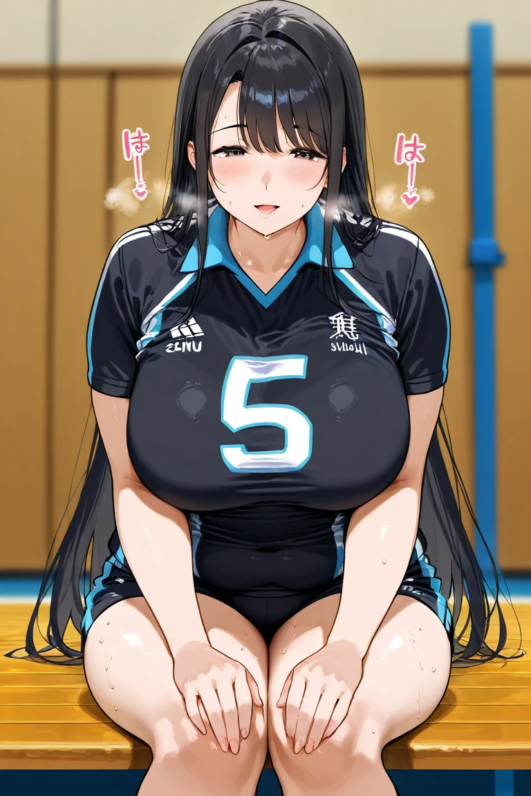 「highest quality、masterpiece、An illustration、very delicate and beautiful、very detailed、cg、8k wallpaper、wonderful、small details、masterpiece、最高の究極の芸術very detailed cg Unity 8k wallpaper」、japanese girl、(((huge breasts 1:1)))、(((Super Big 1:1)))、(((Pee)))、(((see-through nipples)))、(((I can see your chest)))、(((huge nipples)))、(((black hair)))、(((ponytail)))、(((black volleyball uniform)))、(((squat with legs apart)))、(((Holding the ankle)))