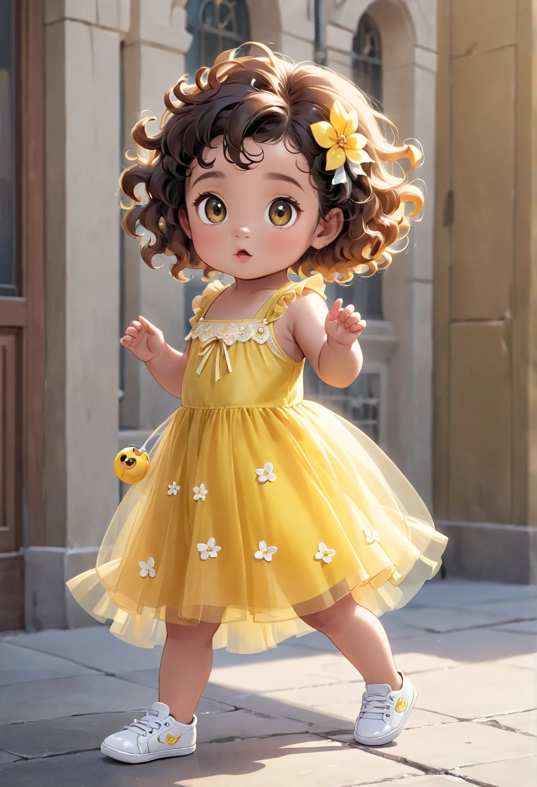 (Detailed CG unity、Capture emotional moments、Heartwarming) An adult figure takes the child first steps、Her eyes are crisp and cute.、(maternal:1.3|Paternity) tenderness、(happiness:1.2|A delightful) expressioness、(Clean white|sand-colored) shoe、 (inside the house|outside of house) The setting、(Wooden floors|grassy) Background with、(the golden hour:1.2|Sundown:1.3|evening:1.1) illuminating。