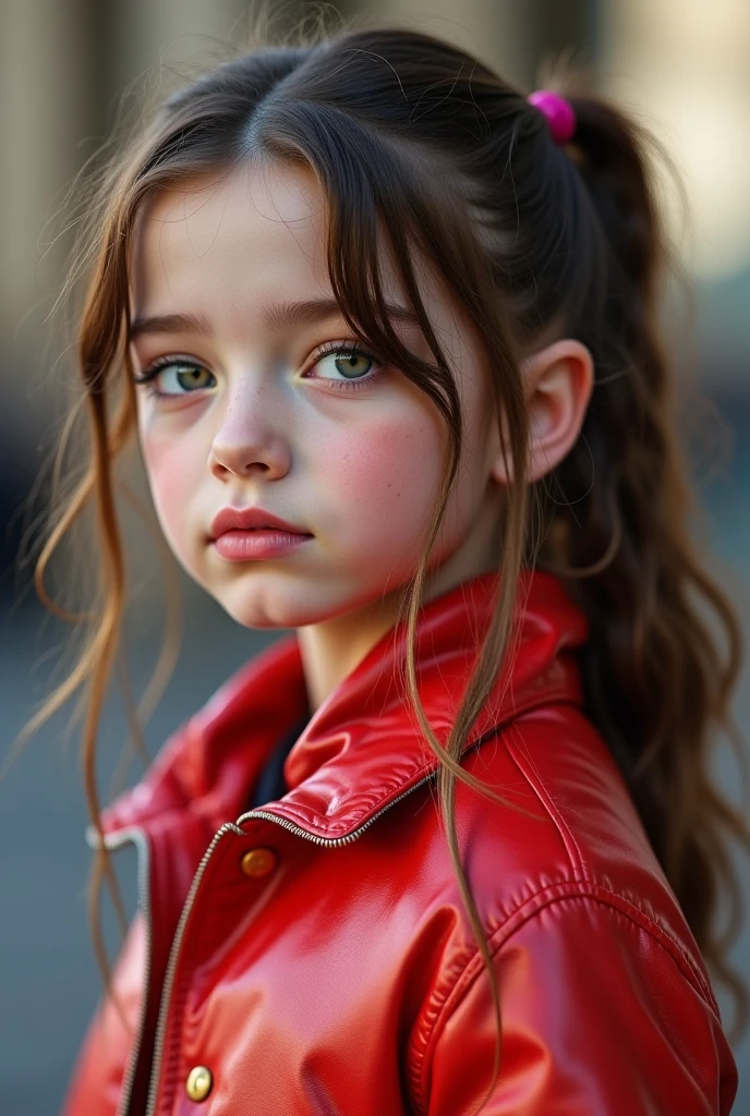 Child girl with long hair and a scarf on her neck, soft light portrait, soft light medium portrait, soft low light portrait, red and cinematic lighting, dramatic intense lighting, posing in dramatic lighting, atmospheric portrait, atmospheric red lighting, shooting in the dark with studio lights, mysterious portrait, bright red skin, chiaroscuro portrait, red humor in the background --auto --s2