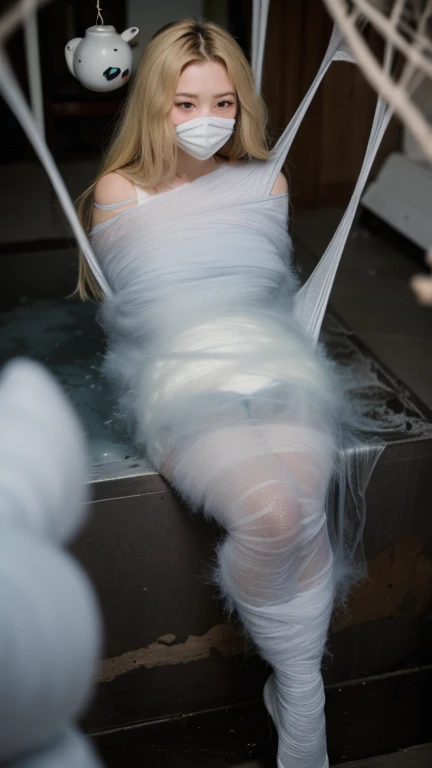 best image quality, masterpiece, super high resolution, photos, 1 girl, malay girl, hijab, white shirt, torn stockings, high heels, dim, darkness, despair, pity, pity, poor, movie, tears, teardrops, (torn clothes:1.5), (wet clothes:1.4), bare shoulders, real rain, wet body,