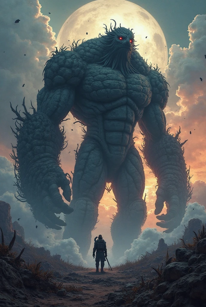 4k highly detailed realistic digital extremely high quality RAW photograph, dark arabian fantasy in the style of hp lovecraft, highly detailed Earth Golem, he gigant and have planet Saturn in your hand, magik protection