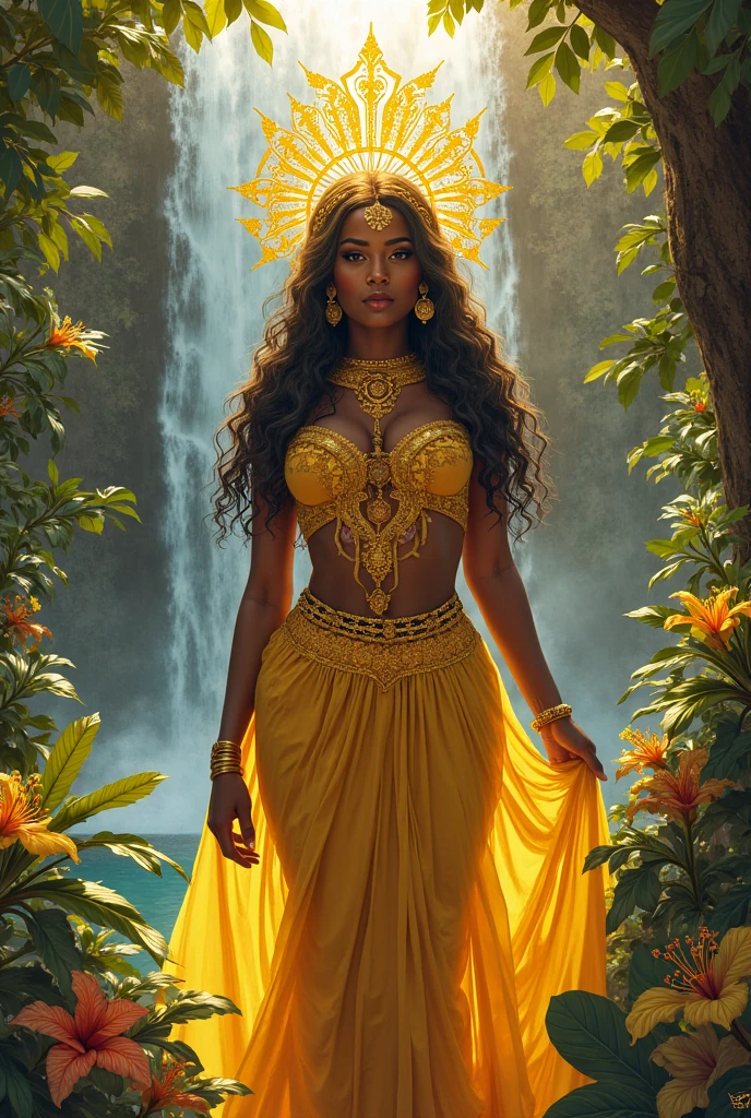 (sofia Vergara, 30 years old woman), is a bikini clad seductress with many jewels on golden chains accentuating her curves, lots of alluring henna body paint, in a Conan movie, she is on a moonlit beach with a lavish silken bed and jewel pavilion, she is walking past the viewer and looking back over her shoulder, mesmerizing, hypnotic, alluring, zoom out, show entire body, show all of her, no nudity, safe for work, proper anatomy, double check anatomy
