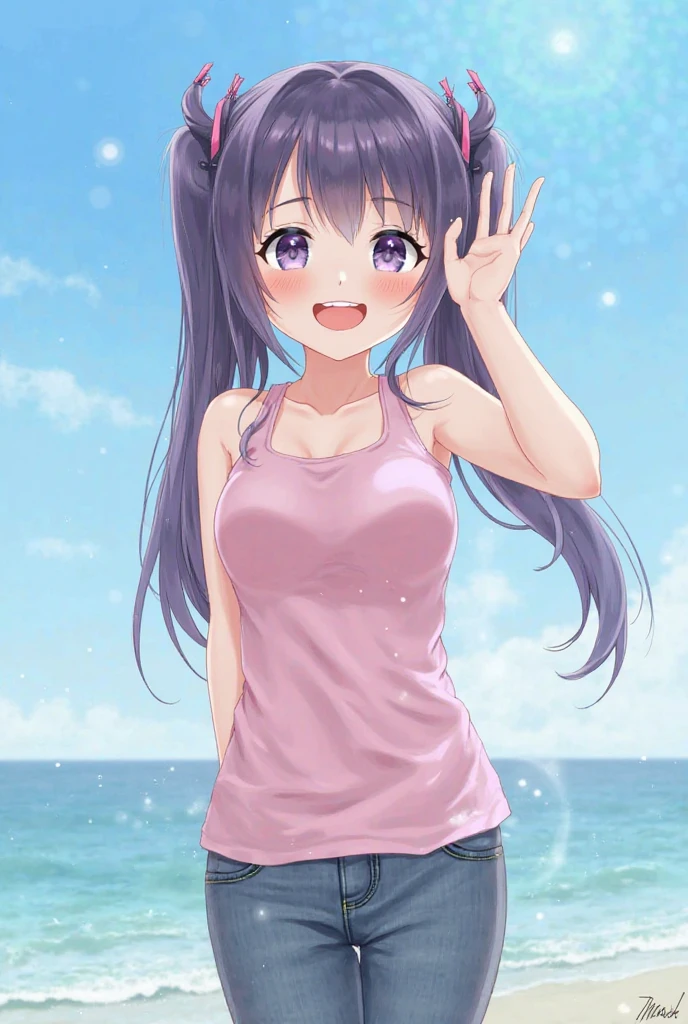 score_9,score_7_up, score_6_up, 1girl, source_cartoon, source_anime,breathtalking Scenery,watercolor,smooth soft skin, natural skin,watercolor, anime screencap,mjm,brs
BREAK
(loli:1.9),(little female child:1.9),(oppai loli:1.5), (large breasts:1.3),(disproportionate breasts:1.5),(loli toddler:1.4),(mini girl:1.3),(4 yo:1.3),(Toddler body:1.4),(muffin top:0.8),(preschooler:1.1),(infant:1.1),(baby face),round face,
BREAK
high ponytail,(reddish purple hair:1.4),highlight on eyes,(purple eyes:1.1),diagonal bangs,(smug face:1.2),doyagao,open mouth, ultra cute face,kawaii,skindantation,oily skin, beautiful eyes, detailed eyes,happy,puffy eyes, smile,
BREAK
bikini top visible through over-sized extra big whiteshirt,(shadows of body:1.5),(background visible through:1.1) over-sized extra big shirt,short pants,(backlighting:1.5),see through (over-sized extra long:1.5) t-shirt, short sleeves, side view,from side
BREAK
wedgie,dynamicpose,sea,wave,island,tropical,dynamicangle,breathtalking background, outdoors,pastelcolor,