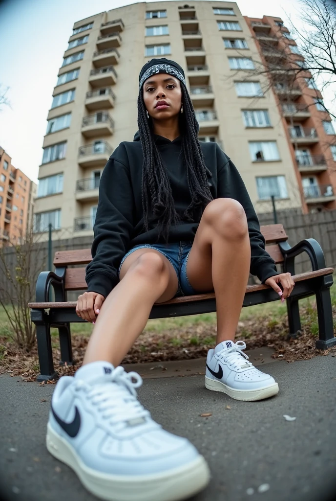 Girl Brown Skin Black Hair with Socks