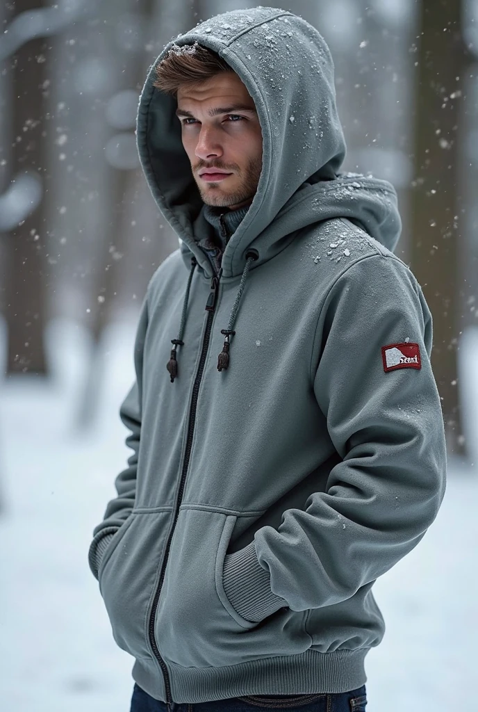 Man with beard, close up, winter jacket,
