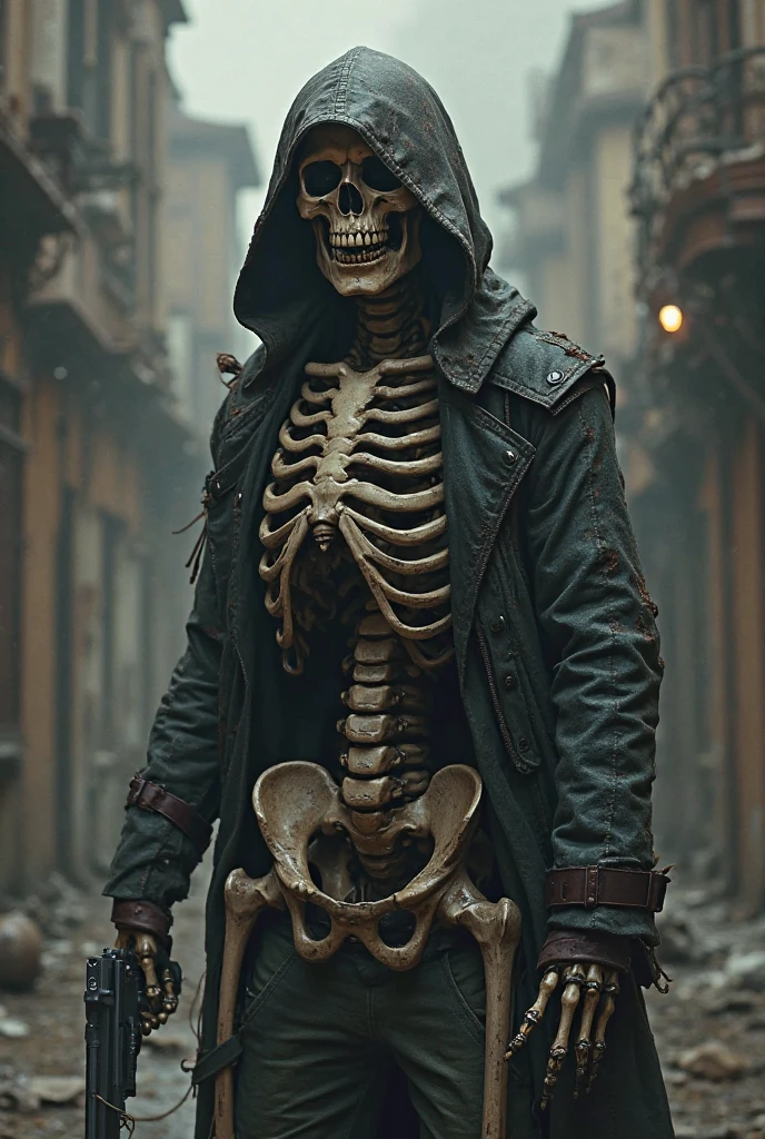 Skeleton wearing merchant clothes 