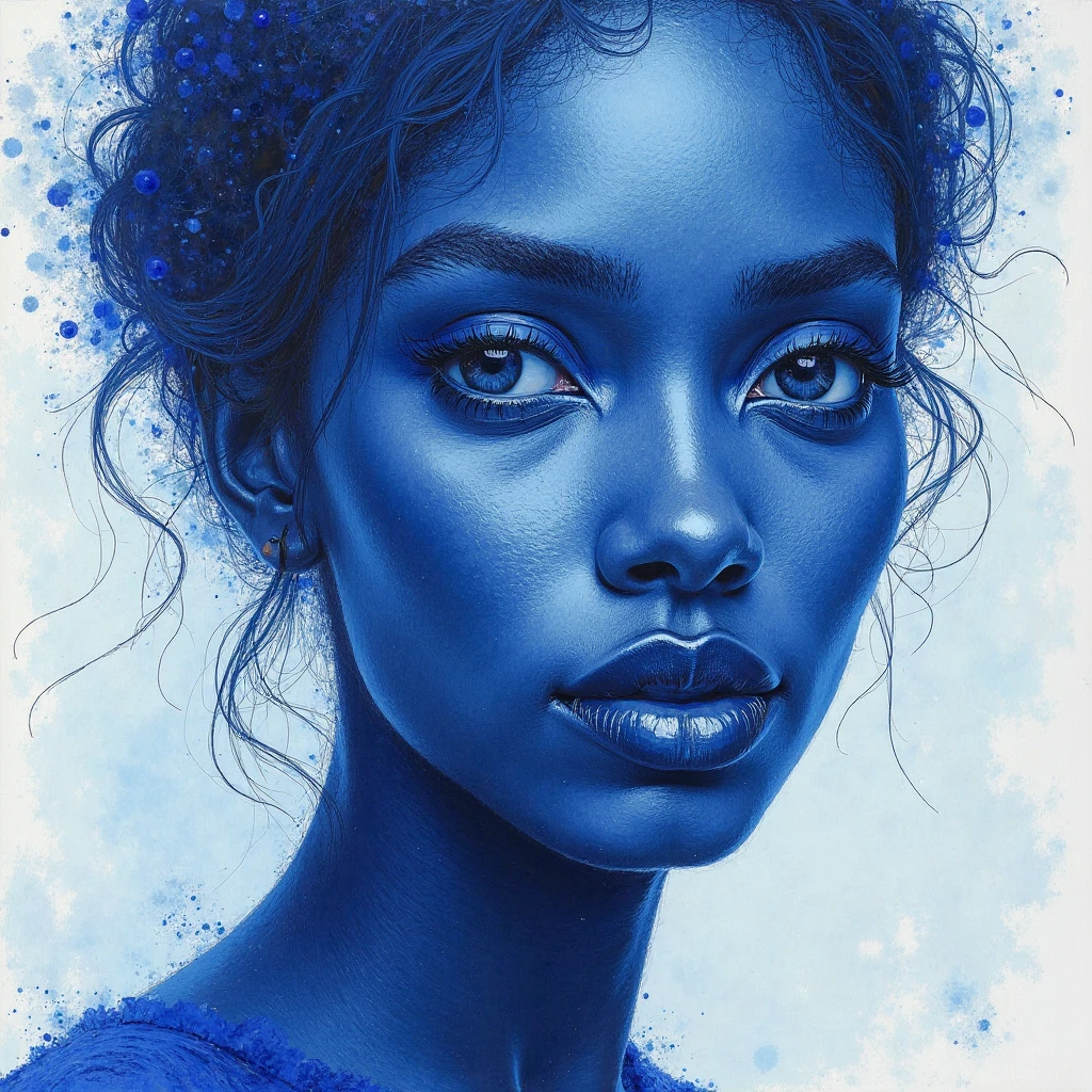 high resolution,best quality,background,jolie fille sexy,nude american black beauty,Bonne main,haut du corps jeune beauté noire américaine,A bright smile,
Un portrait en gros plan d&#39;une superbe jeune femme aux longs cheveux noirs et aux yeux bleus. Elle porte une robe blanche qui contraste avec sa peau noire et accentue ses courbes. She looks at the camera with a confident and seductive expression, her lips slightly parted. Ses boucles d&#39;ears and collar sparkle in the light, ajouter un peu de glamour à son apparence. The background is blurred, concentrer l&#39;attention sur son visage et son corps. La photo est prise sous un angle faible, making her appear larger and more dominant.