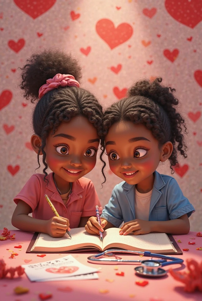 cute little black girls watching cartoons.