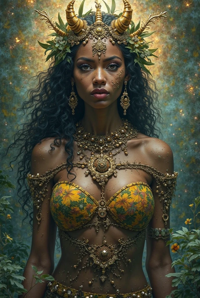 The image features high contrast utopia and depth of bioluminescent field, capturing every detail of the ((chubby ebony girl)) (sitting on a large fully-organic sofa in the middle of a greenhouse) filled with (tropical plants). (detailed face:1.25). The vibrant (flowers and colorful fruits) add to the (summer ambiance), with the dazzling sunlight creating a radiant (dazzling glow:1.8). A giant glass (snake) wrapped around the ebony woman adds an element of danger and intrigue to the scene. She wears intricate accessories such as earrings, a gold necklace, a chewer, a ring, a waist belt, a (gold chain belt), a waist chain, and a gold bangle. Her invincible smile is directed towards a nearby bush, showcasing her precise skeleton and proportions in intense detail.(((Glasses)),(dazzling sunlight: 1.3),(ebony girl reaching for her hands to the sky: 1.55), bioluminescent extra long curly rainbow hair, (Girl looking up: 1.55), (big:1.35), (big bust), (bioluminescent red underwear, bioluminescent red high heels,bioluminescent red garter belt, bioluminescent red stockings: 1.5)), perfect (long legs: 1.5),This is a masterpiece of high quality, with photorealistic visuals and cinematic direction. ((1girl))