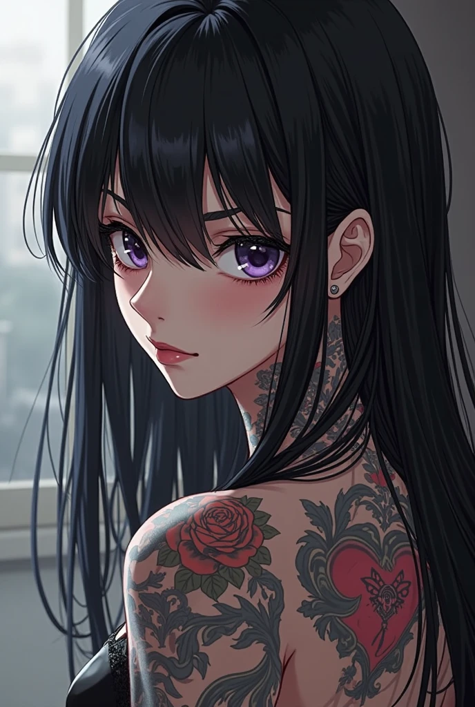 beautiful girl tattoo artist doing tattoo