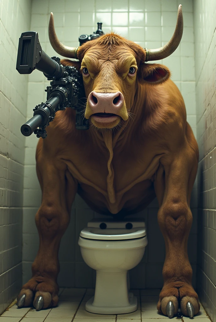 1 furry, a powerful minotaur, (german genetics, wearing a leather collar, very soft fur, sitting inside a bathroom stall, orgasm face, huffing, grunting:1.19) thick horns, male, soft light, (photorrealistic rendering, detailed manly bull face, minotaur wearing black swat gear, detailed clothing textures, close focus on boots:1.21), solo, wearing black tactical boots, (photographic masterpiece, accurate long equine genitalia, erection, very detailed tactical boots, very oversized boots:1.61), mottled penis (masturbating furiously, jerking off with both hands, orgasm, cumshot, erection, flared head, minotaur with equine genitalia, low hanging testicles, saggy balls:1.51), hyperrealistic equine genitalia, (photographic lighting, medial ring, hazel eyes, sitting on a toilet, wearing tactical gloves, fully clothed:1.43), oversized cow nose, (front view, detailed boot leather texture:1.32), sagging testicles, very detailed testicles, security guard, officer