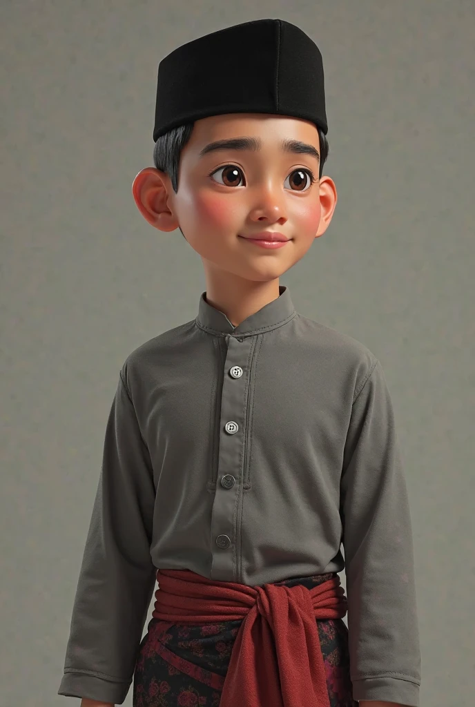 Animation style,Boy in red and white hat and vest, Wearing traditional attire, young commoner, A handsome, Very handsome, perfect expression, mid shot portrait, Midshot Portrait, little boy wearing nun outfit, Wearing a turban, nepal, Young boy, Good looking face, peacful
