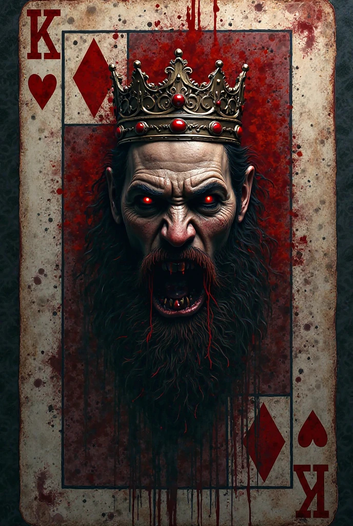 homem arafado com uma coroa e sangue no rosto, O Rei da Morte, Homem zumbi congelado com uma coroa, O Rei do Inferno, Rei do inferno, Rei Esqueleto, Rei do esqueleto dos mortos-vivos, with a crown of skulls, Retrato do Deus da Morte, Deus masculino bonito da morte, homem com coroa, Velho Rei Medieval, Retrato de um Deus da Morte