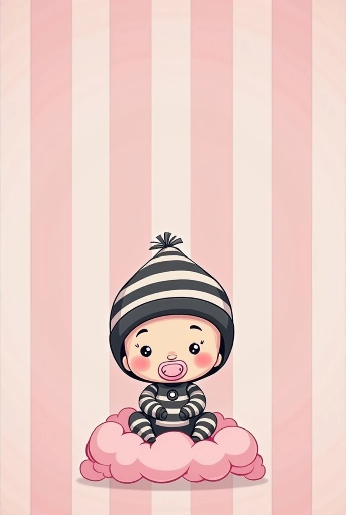 Baby black, only with diaper, black rounded eyes, leaning against a silvery white cushion, holding a brush, in the background the planet Earth with galactic background