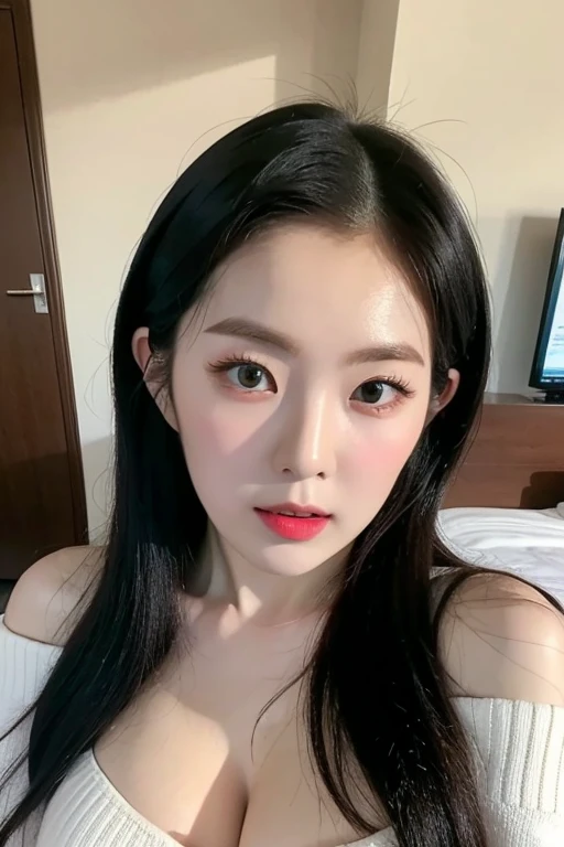 um close up de uma mulher com um anel no dedo, Ulzzang, menina coreana, com olhos bonitos, Sakimichan, Mulher sul-coreana bonita, linda mulher coreana jovem, wan adorable korean face, rosto sexy com maquiagem completa, sexy look at the camera, beautiful aesthetic face, maquiagem sul-coreana popular, grandes olhos redondos bonitos, Cara Sexy