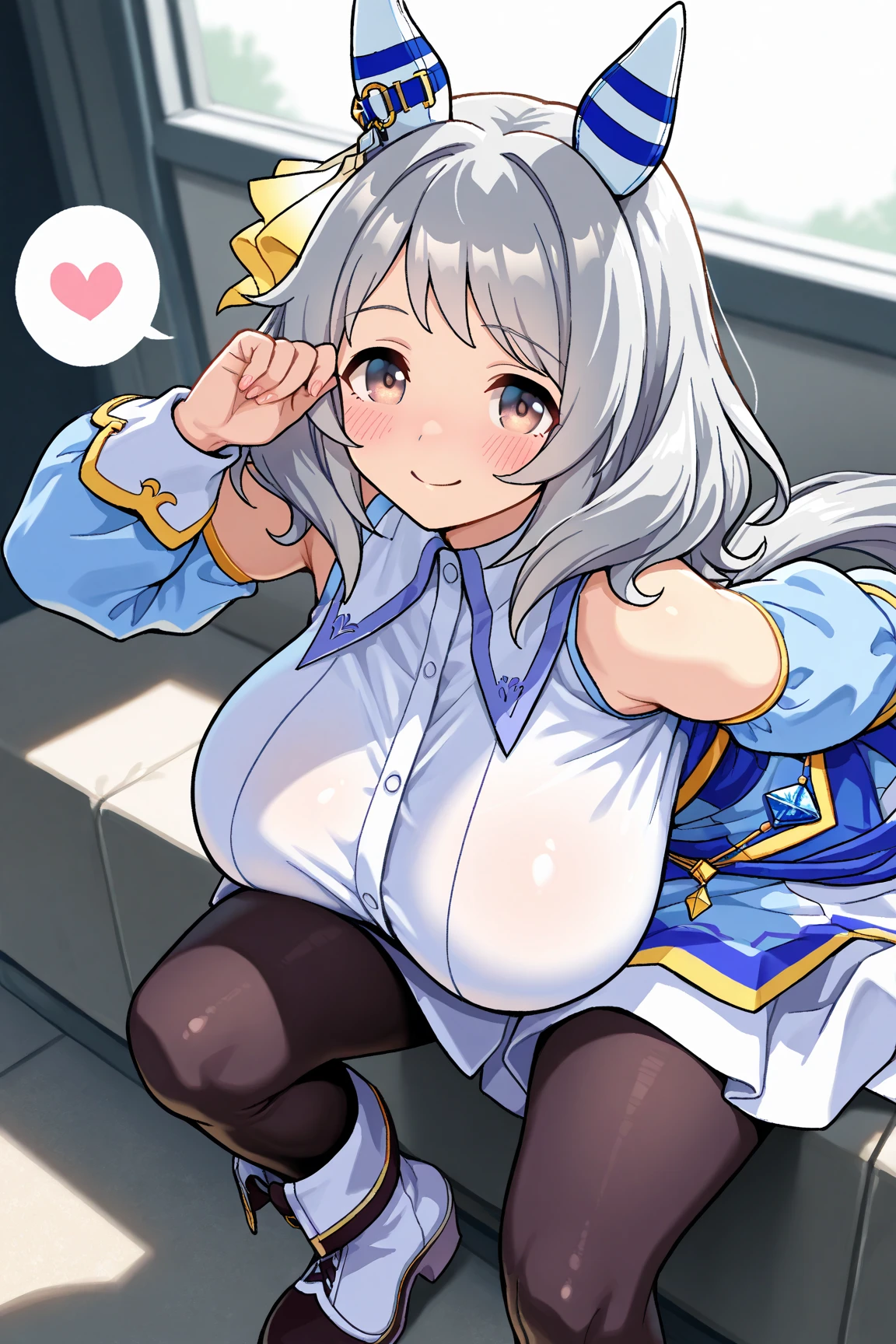4K,High resolution, (Highly detailed CG,8K,wallpaper)、One Woman,(Clean detailed eyes),(parasail),((NSFW)),(Large ),(Super chest),(Huge breasts breasts),(((長く breasts))),(Beautifulapely breasts),((Big beautiful nipop view,((Silver Hair、Cuttyle))