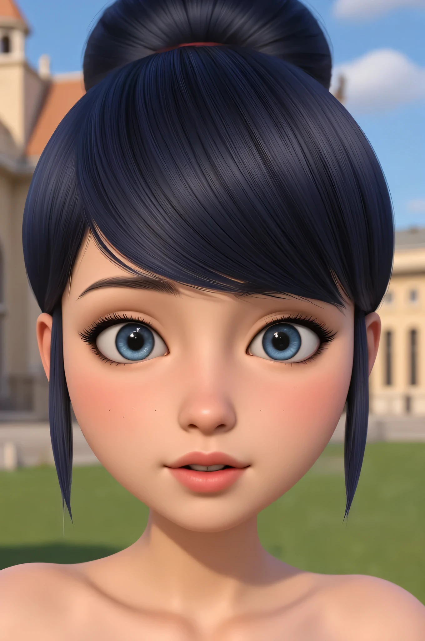 1girl, Solo, High Resolution, Accurate, Anatomically Correct, Best Quality, Detail, High Details, High Quality, black hair, blue eyes, tween, cute, realistic, real proportions