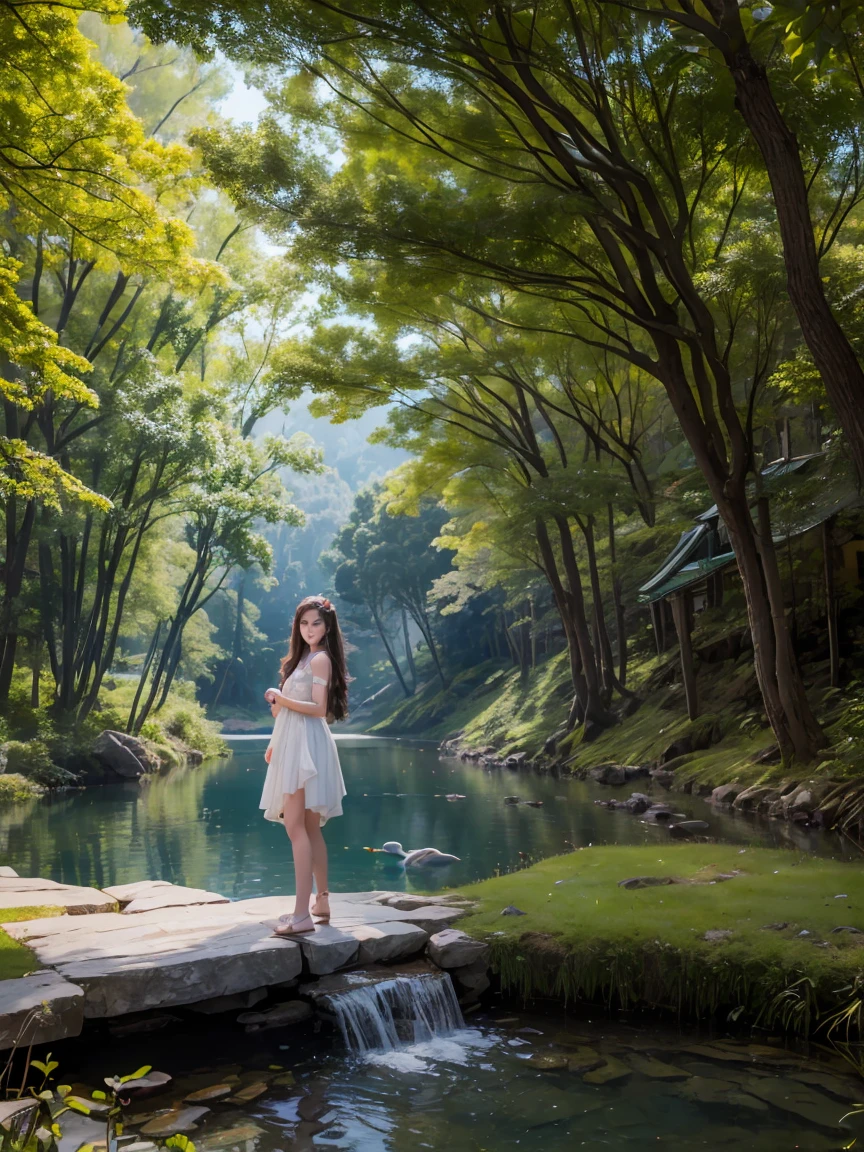 Girl in a beautiful nature, simple, trendy, pretty, 4k ultra HD