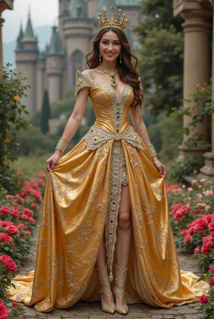 ultra realistic 8k cg, picture-perfect face, flawless, clean, masterpiece, professional artwork, famous artwork, cinematic lighting, cinematic bloom,
super realistic 8K, Perfect, clean , masterpiece, Professional artwork, famous artwork, face perfect,
43yo girl, solo, alluring step daughter ,(sexy Bangladeshi women:1.2),
beautiful woman,very sexy appearance, seductive , rosy cheeks, smooth skin,
huge breasts, smooth face, detailed face, smooth skin,shiny skin,highly detailed face, detailed face, perfect proportions, well-proportioned body of six heads, huge breasts, thin waist, navel, big butt , crotch gap, large thighs,mature,toned legs, long neck, big ,detailed hair, ,detailed breasts, slim waist,beauty, long eyelashes, hourglass body, juicy lips,Beautiful expression, beautiful eyes,
Looks good with straight long hair,
Black hair, long hair, silky hair, detailed bangs, (hair between eyes:1.2),
((Light olive eyes:1.2)),
looking into the camera,
detailed eyebrows,
(hourglass body:1.3), ultra detailed, best illustrated, showing off, seductive_pose, sexy eyes,full-body_portrait, Intrinsic exquisite details of (eyes, hair, skin, face, hands, fingers, anatomy), stunning otherworldly beauty, sexy pose,
She is wearing (Elegant white lace dress with a scalloped hem, accessorized with nude heels, a clutch, and delicate gold jewelry for a sophisticated summer event),(gorgeous bright neon blue eye makeup),(double eyelids,long eyelashes), (thin red winged eyeliner),
full and juicy lips(glossy red lipstick:1.3), belly jewelery, pearl necklace, pearl ear_rings, perfect fingers and nails, red_fingernails, golden ratio, seductive_pose, big_boobies,deep cleavage,
,professional photoshot, incredibly beautiful woman in the form of a 'Desi Milf', elegant wild beauty and attractiveness, seductiveness and inaccessibility, beautiful, photoshot for Vogue magazines, sensual, ultra detailed, ,mature female,1 girl,cowboy_pose,naughty, (iu:0.8),cleavage,