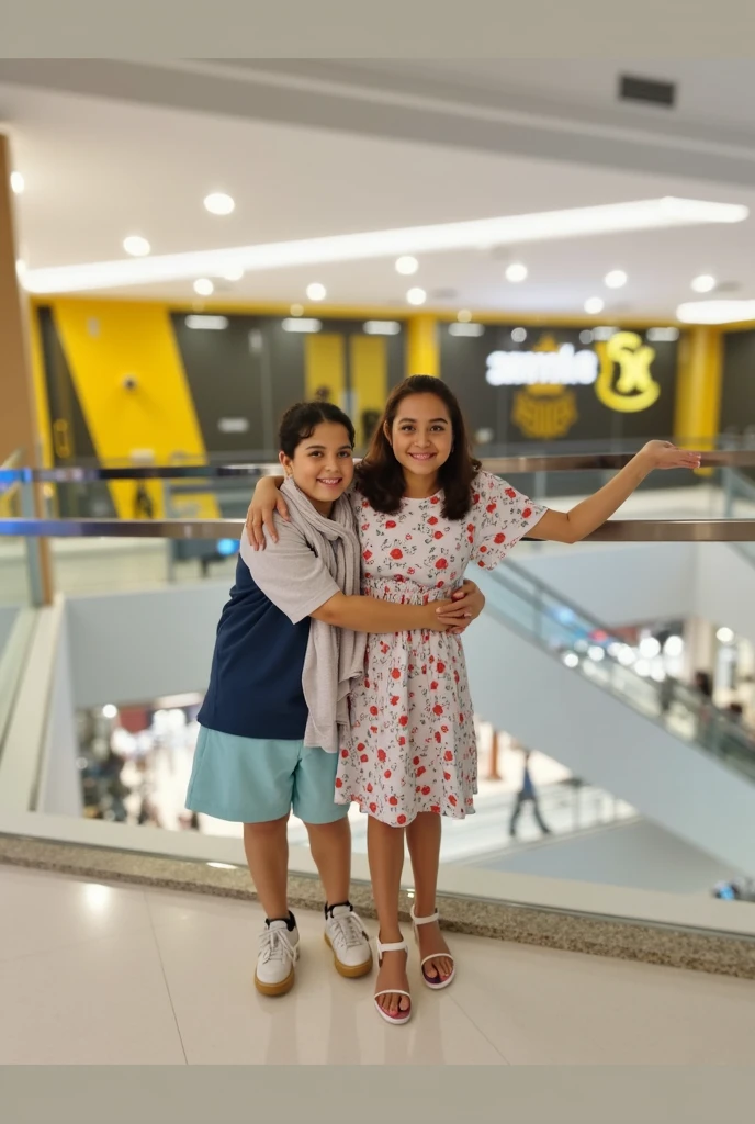 there is a woman and a girl that are sitting together, with a kid, at a mall, profile pic, in a mall, facebook post, photo taken at night, profile picture 1024px, taken in the early 2020s, taken with sony alpha 9, reddit post, shot on nikon z9, instagram post