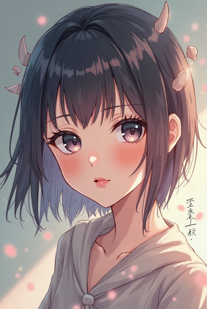 masterpiece, best quality, 1girl, hyuuga hinata, black hair, short hair, white eyes, no pupils, konohagakure symbol, , upper body, solo, looking at viewer, house inside, japanese house, meadow background,