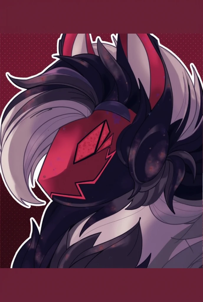 protogen, pink-purple eyes, purple fur, very fluffy, happy. profile picture. high quality. one head