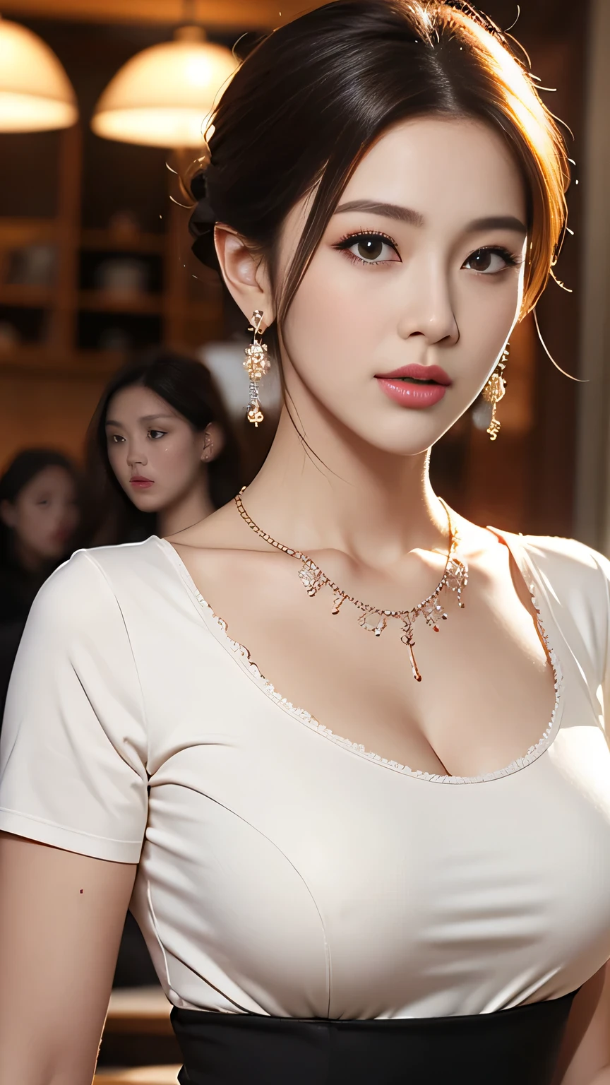 ((best quality, 8k, masterpiece: 1.4)), focus: 1.2, perfect body beautiful: 1.5, buttocks: 1.2, (layered hairstyle: 1.2)), (dark street: 1.3), alone, Highly detailed facial and skin textures, whole body, exquisite eyes, double eyelids, skin whitening, long hair, (round face: 1.2), (Loose crop top, shorts: 1.6), high resolution, big breasts, Delicate and realistic breasts, beautiful , Real smooth and fair skin, Detailed and realistic hands, Detailed and realistic hands指, Perfect human body proportions, perfect female figure, Sexy, sexual expression, lure, tight clothes, transparent clothes, Very detailed, Surreal, soft light, delicate eyes, Detailed and realistic hair, slim abs, Detailed realistic arms, realistic human body posture, tight transparent bra, detailed realistic women body parts, young beautiful girl, Sexy girl, Detailed and realistic necklace, Detailed and realistic ears, earrings, Detailed and realistic textures,32 year old beauty