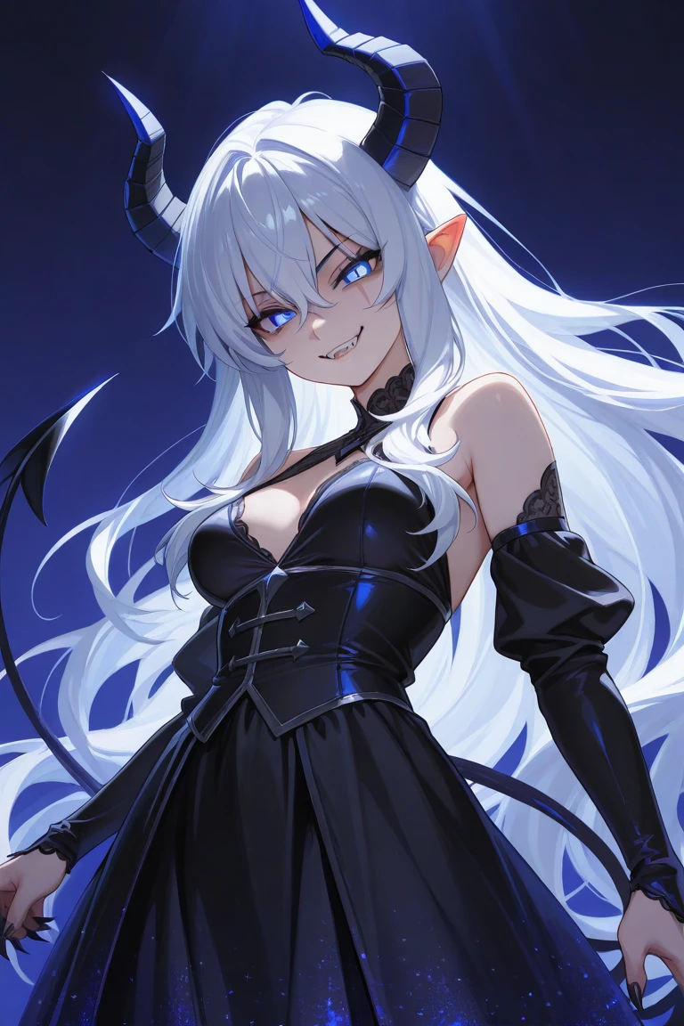 Cobra-Girl, high, A slim body, small figure, ((((white scales)))), covered with scales , horns, fangs, claws, green eyes, upturned nose, хитрая, mature, White hair, in a dress, Beautiful woman, ancient goddess of death, The Goddess of Snakes, evil queen , High quality, masterpiece , сбалансированная окраска, глобальное освещение, Трассировка лучей, хорошее освещение