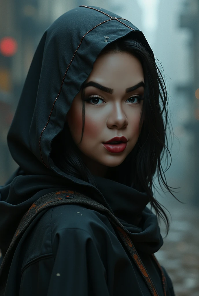 Angelina Jolie smiling Dark photo: With her body covered, sitting feeling cold at an old table, realistic epic, portrait of Halo, blue eyes, plaid scarf, white hair of Atey Ghailan, of Greg Rutkowski, of Greg Tocchini, of James Gilleard, of Joe Fenton, of Kaethe Butcher, yellow gradient, black, brown and magenta color scheme, grunge aesthetic!!! Graffiti brand wall background, art by Greg Rutkowski and Artgerm, soft cinematic light, Adobe Lightroom, Photo Lab, HDR, intricate, highly detailed, (depth of field: 1.4), faded, (neutral colors: 1.2), (HDR: 1.4), (soft colors:1.2), hyperdetailed, (Artstation:1.4), cinematic, warm lights, dramatic light, (intricate details:1.1), complex background, (Rutkowski:0.66), (blue and orange:0.4)